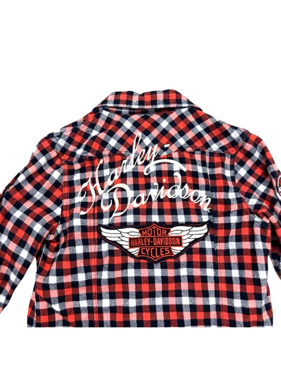 Harley-Davidson Tops - Harley-Davidson Women's Flannel Shirt S Red Black Embroidered Logo Long Sleeve
